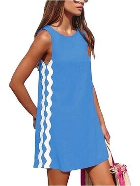 NWT Mister Zimi Margot Mini Ric Rac Dress in Caribbean Blue Sz US 4